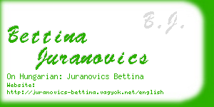 bettina juranovics business card